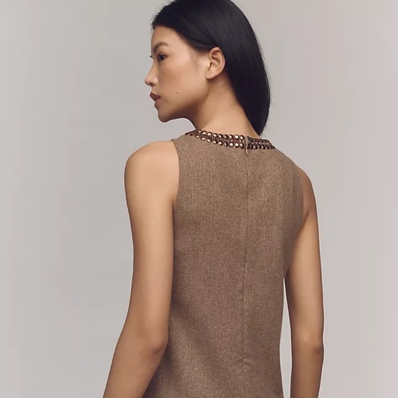 NWT By Anthropologie Beaded Keyhole Sleeveless Mini Dress Sz L - Picture 6 of 15